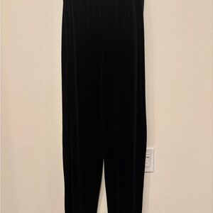 Elegant Black Velvet Pants with elastic waistband